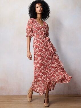 LC Lauren Conrad ruffled wrap maxi  dres. XXL NWT